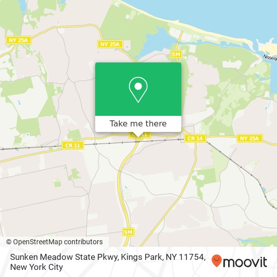 Mapa de Sunken Meadow State Pkwy, Kings Park, NY 11754