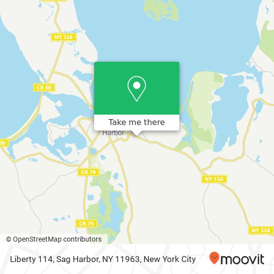 Mapa de Liberty 114, Sag Harbor, NY 11963