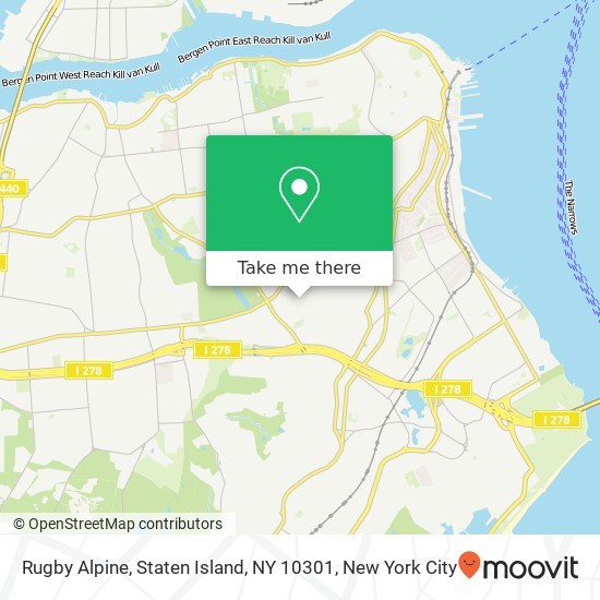 Mapa de Rugby Alpine, Staten Island, NY 10301
