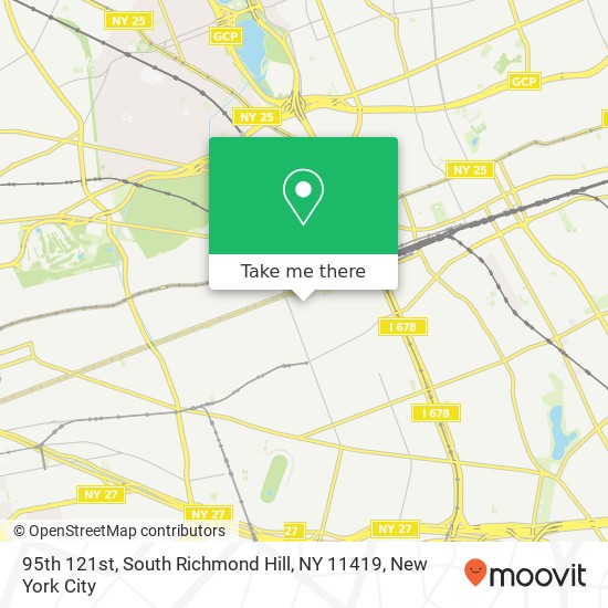 Mapa de 95th 121st, South Richmond Hill, NY 11419
