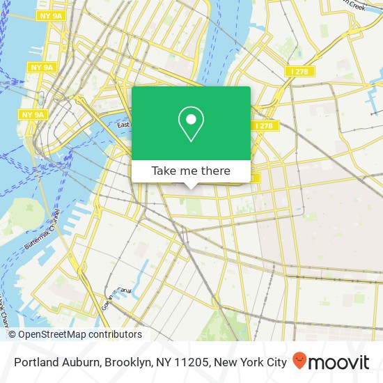 Mapa de Portland Auburn, Brooklyn, NY 11205