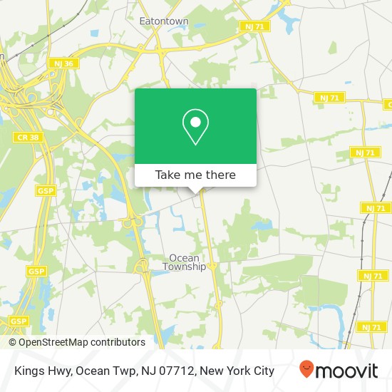 Mapa de Kings Hwy, Ocean Twp, NJ 07712