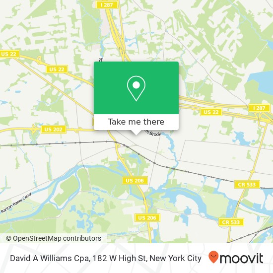 Mapa de David A Williams Cpa, 182 W High St