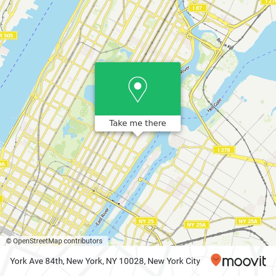 Mapa de York Ave 84th, New York, NY 10028