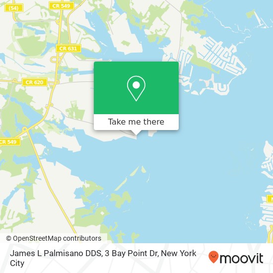 Mapa de James L Palmisano DDS, 3 Bay Point Dr