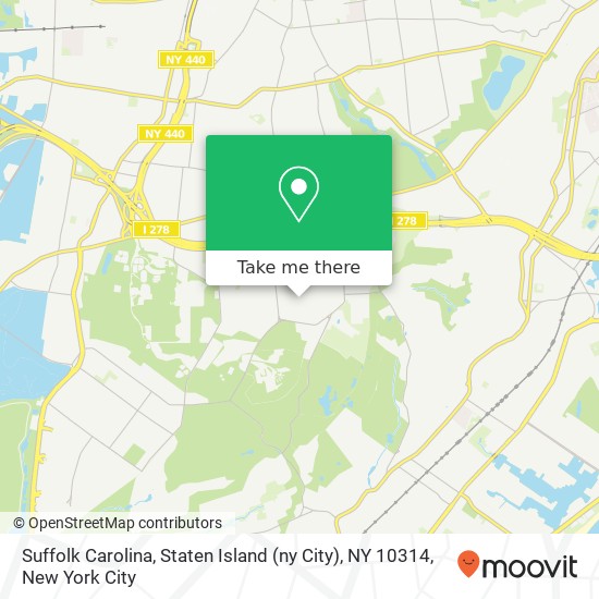 Mapa de Suffolk Carolina, Staten Island (ny City), NY 10314