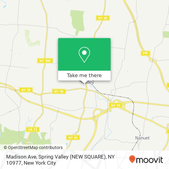 Mapa de Madison Ave, Spring Valley (NEW SQUARE), NY 10977