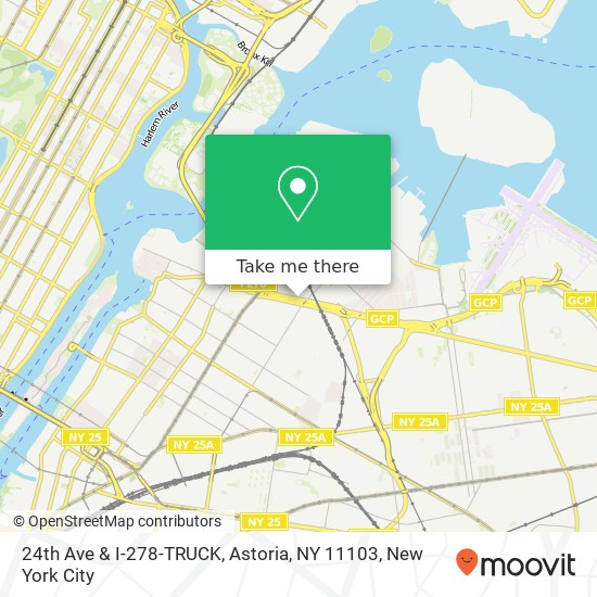 Mapa de 24th Ave & I-278-TRUCK, Astoria, NY 11103