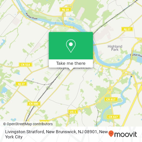 Mapa de Livingston Stratford, New Brunswick, NJ 08901