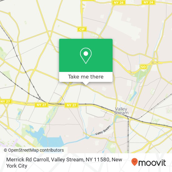 Mapa de Merrick Rd Carroll, Valley Stream, NY 11580