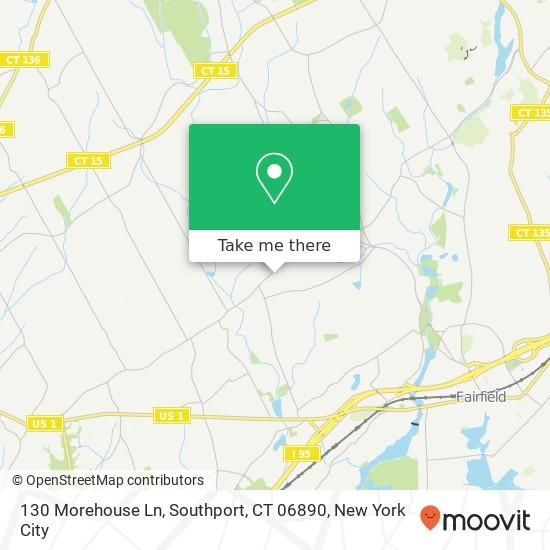 Mapa de 130 Morehouse Ln, Southport, CT 06890