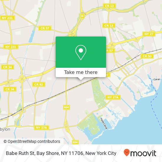 Babe Ruth St, Bay Shore, NY 11706 map