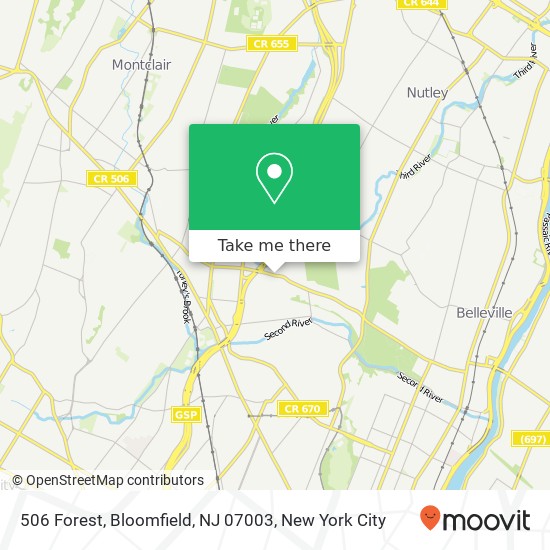 Mapa de 506 Forest, Bloomfield, NJ 07003