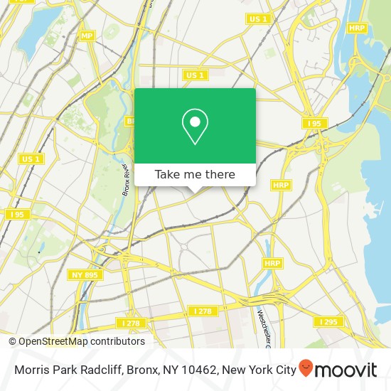 Mapa de Morris Park Radcliff, Bronx, NY 10462