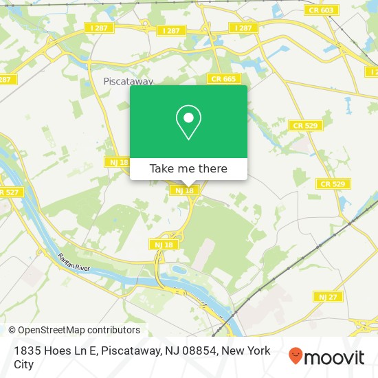 Mapa de 1835 Hoes Ln E, Piscataway, NJ 08854