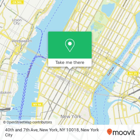 40th and 7th Ave, New York, NY 10018 map