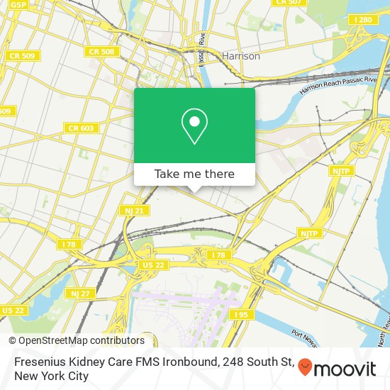 Mapa de Fresenius Kidney Care FMS Ironbound, 248 South St