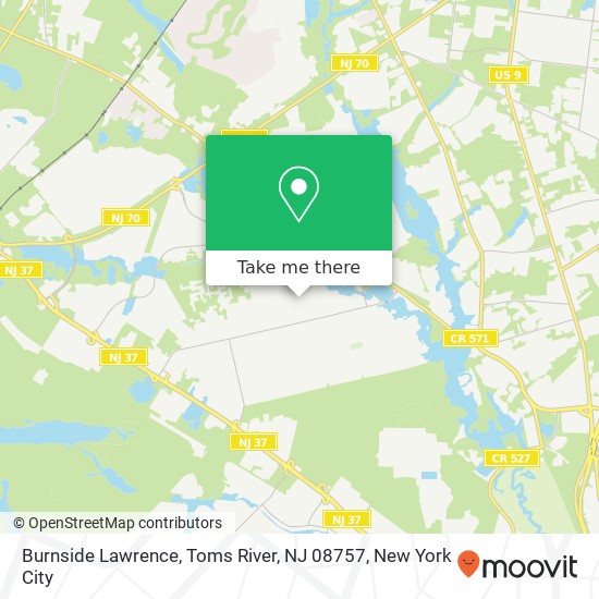 Mapa de Burnside Lawrence, Toms River, NJ 08757