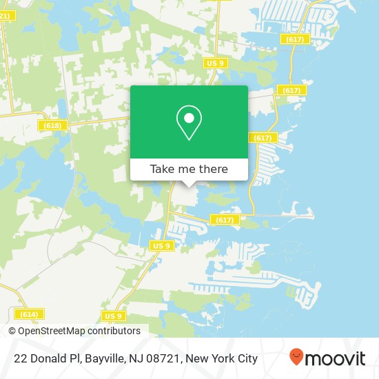 Mapa de 22 Donald Pl, Bayville, NJ 08721