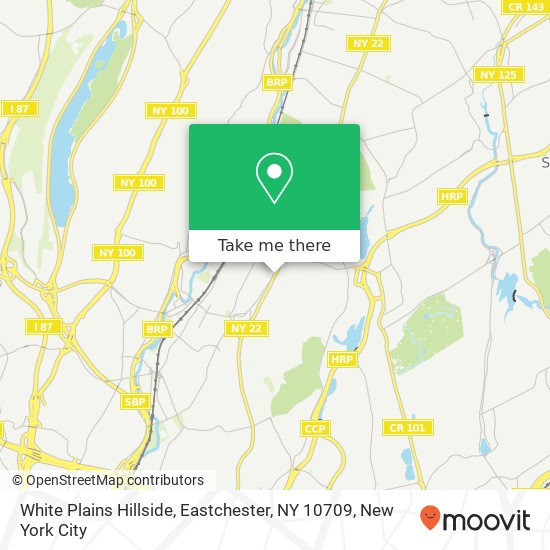 Mapa de White Plains Hillside, Eastchester, NY 10709