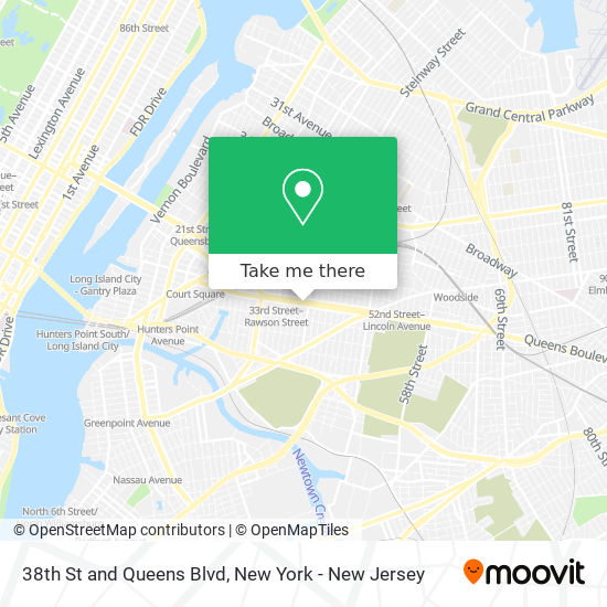 38th St and Queens Blvd map