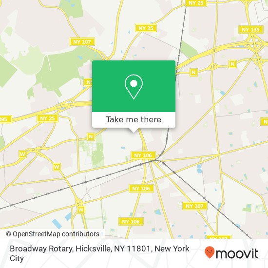 Mapa de Broadway Rotary, Hicksville, NY 11801