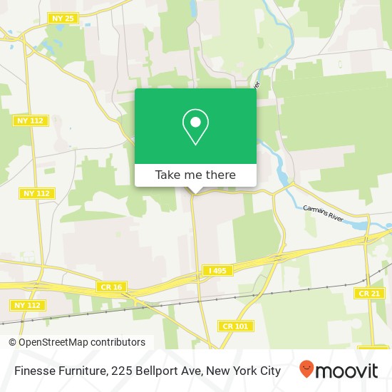 Finesse Furniture, 225 Bellport Ave map