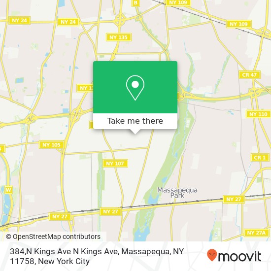 384,N Kings Ave N Kings Ave, Massapequa, NY 11758 map