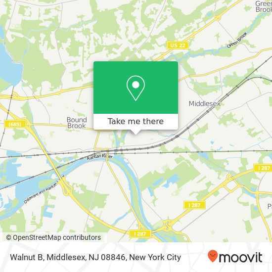 Mapa de Walnut B, Middlesex, NJ 08846