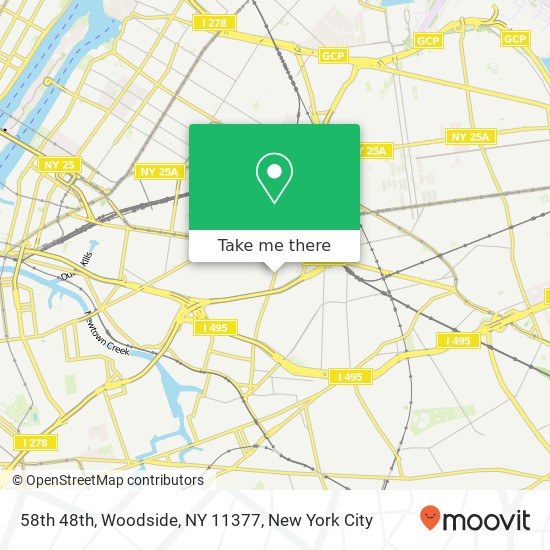 Mapa de 58th 48th, Woodside, NY 11377