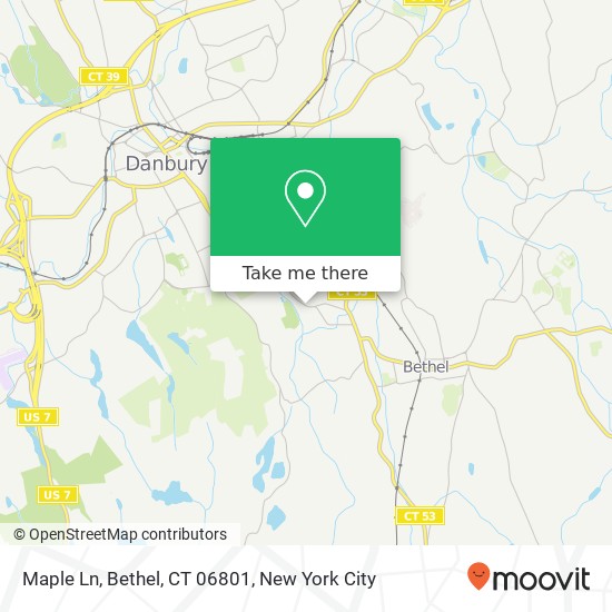 Maple Ln, Bethel, CT 06801 map