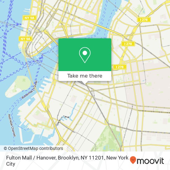 Mapa de Fulton Mall / Hanover, Brooklyn, NY 11201