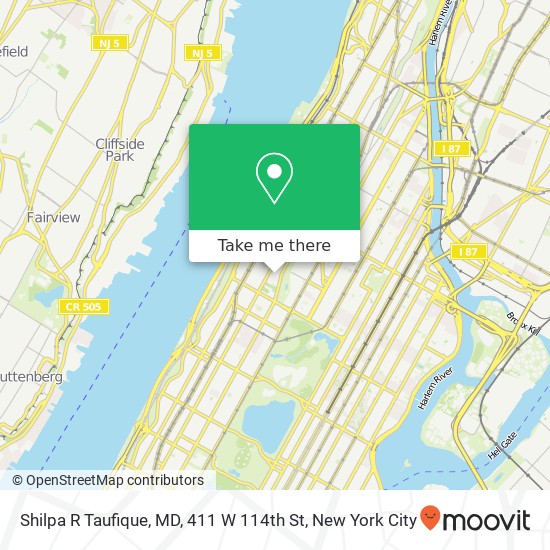 Shilpa R Taufique, MD, 411 W 114th St map