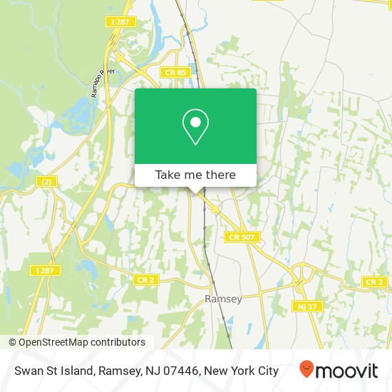 Mapa de Swan St Island, Ramsey, NJ 07446