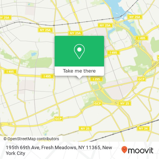 Mapa de 195th 69th Ave, Fresh Meadows, NY 11365