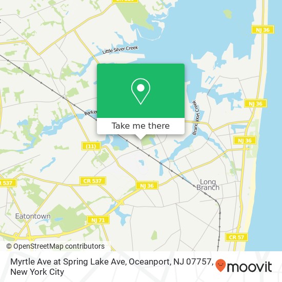 Mapa de Myrtle Ave at Spring Lake Ave, Oceanport, NJ 07757