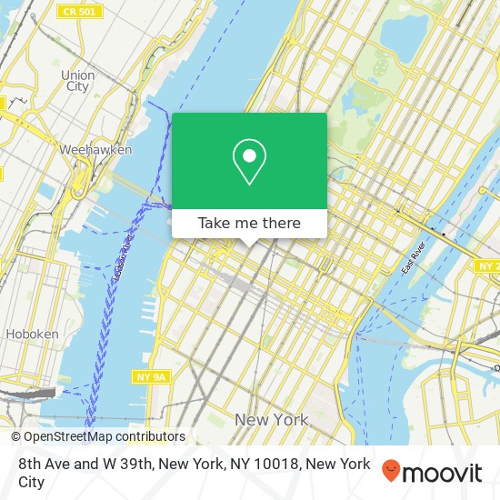 8th Ave and W 39th, New York, NY 10018 map