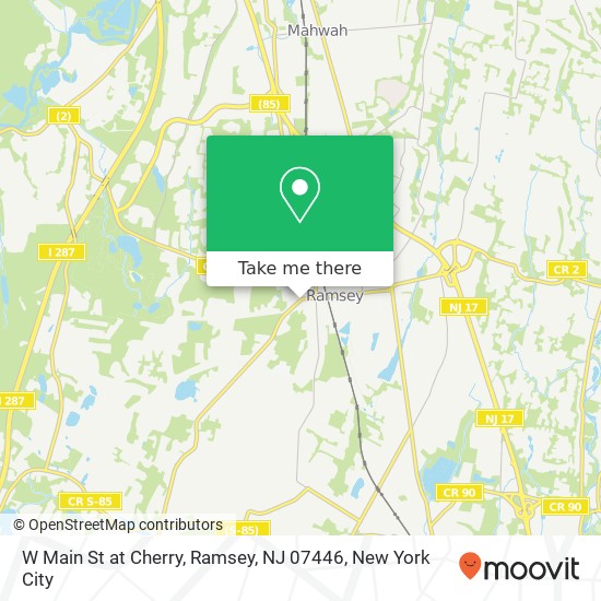 Mapa de W Main St at Cherry, Ramsey, NJ 07446
