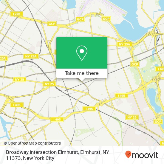 Broadway intersection Elmhurst, Elmhurst, NY 11373 map
