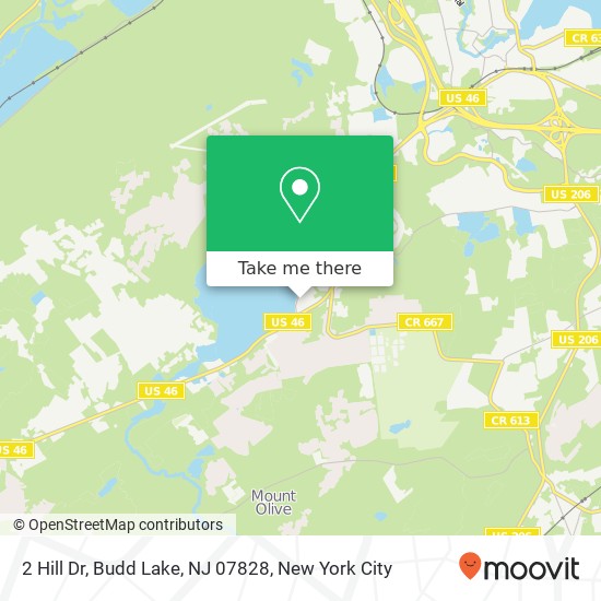Mapa de 2 Hill Dr, Budd Lake, NJ 07828