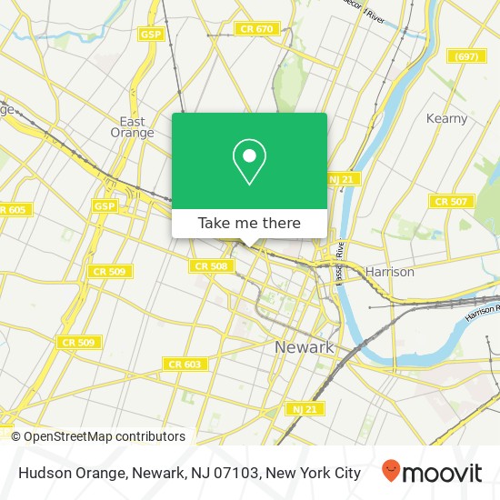 Mapa de Hudson Orange, Newark, NJ 07103