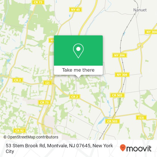 Mapa de 53 Stem Brook Rd, Montvale, NJ 07645