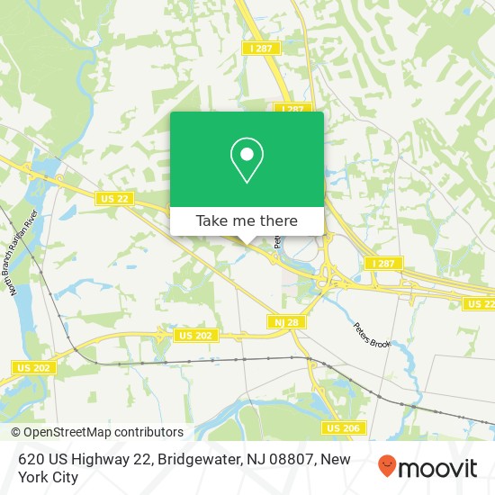 Mapa de 620 US Highway 22, Bridgewater, NJ 08807