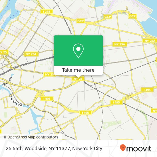 Mapa de 25 65th, Woodside, NY 11377