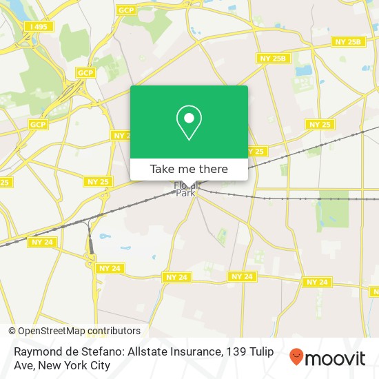 Mapa de Raymond de Stefano: Allstate Insurance, 139 Tulip Ave