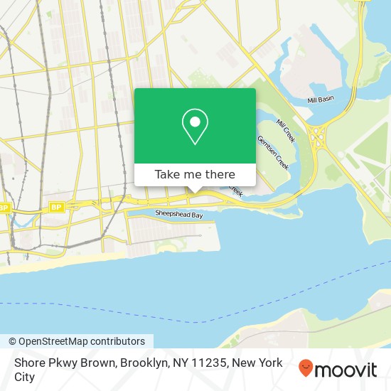 Mapa de Shore Pkwy Brown, Brooklyn, NY 11235