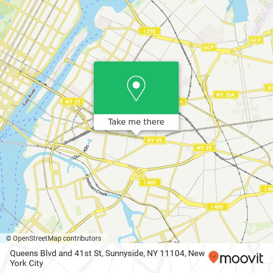 Mapa de Queens Blvd and 41st St, Sunnyside, NY 11104