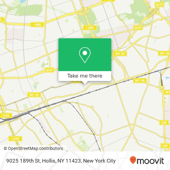 Mapa de 9025 189th St, Hollis, NY 11423