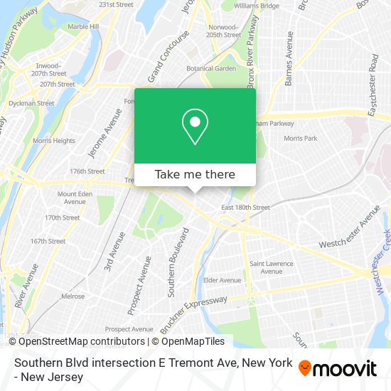 Mapa de Southern Blvd intersection E Tremont Ave
