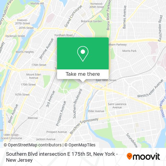 Southern Blvd intersection E 175th St map